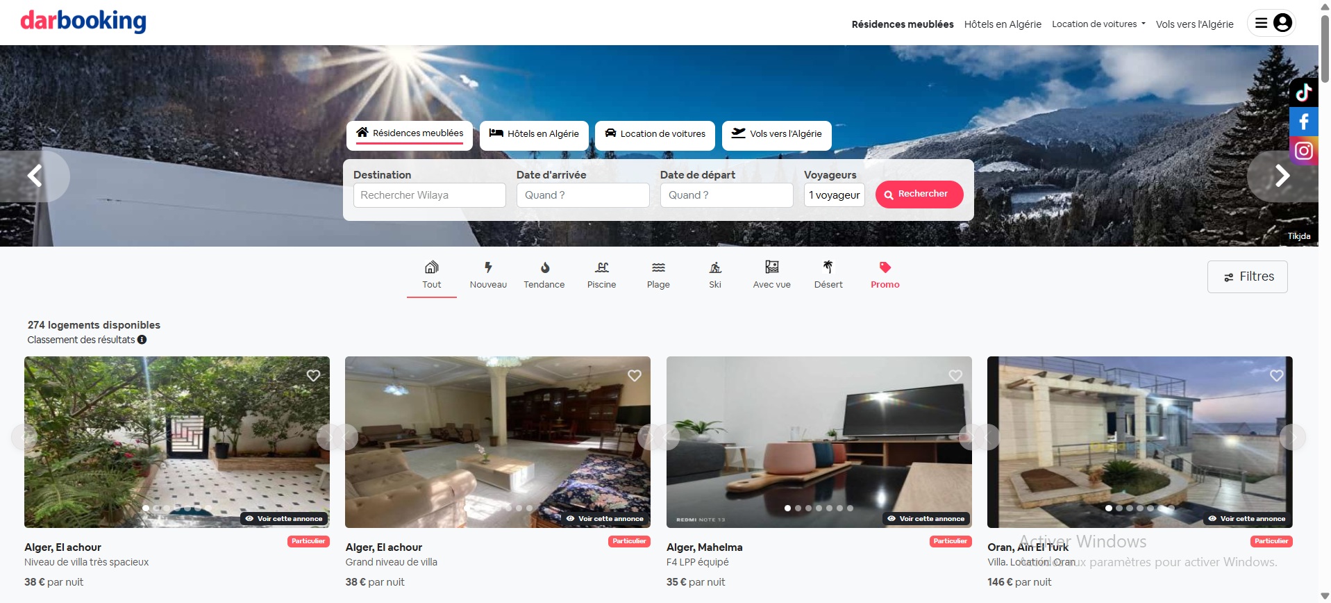 Location voiture et Logements Algérie