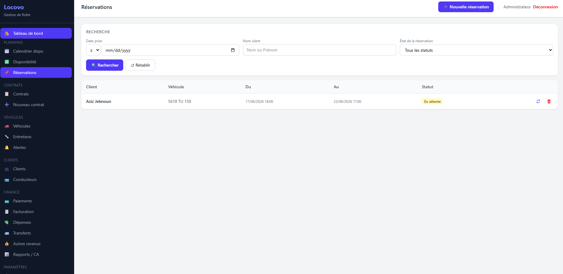 Locovo interface 4